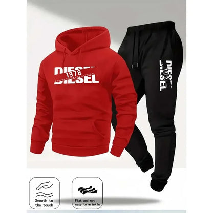 Men's Hooded Winter Sportswear 2 piece Hoodie + Joggers Tracksuit