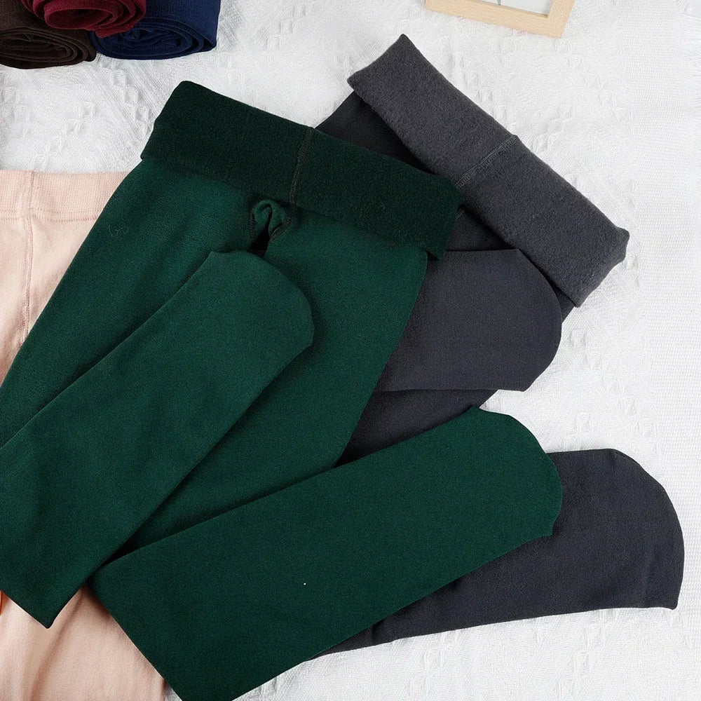 Women's Thermal Winter Fleece Lined Sheer Velvet  Tight Leggings
