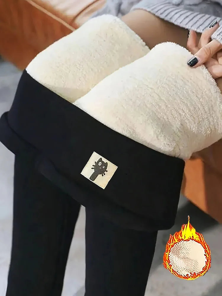 Women's Thick Warm Lamb Cashmere High Waist Leggings