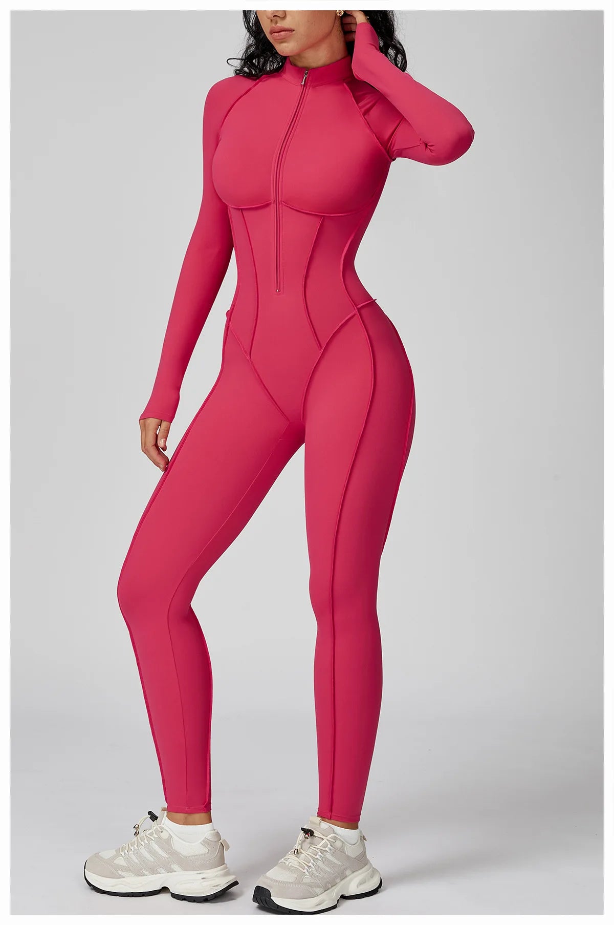 Long Sleeved Women's Gym Zipper Bodysuit/Tracksuit/Jumpsuit