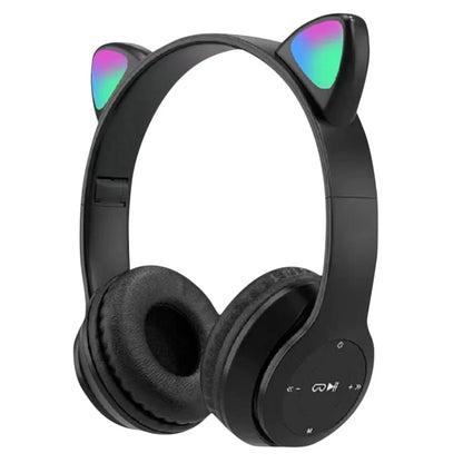 Cute Cat Ear Over-Ear Bluetooth Headsets for Kids and Adults