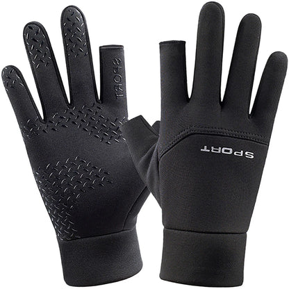 Warm Touch Screen Two Fingers Cut Anti-Slip Gloves