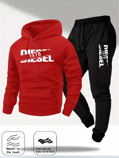 Men's Hooded Winter Sportswear 2 piece Hoodie + Joggers Tracksuit