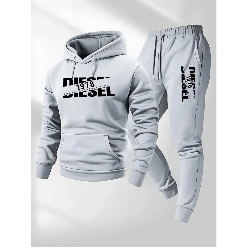 Men's Hooded Winter Sportswear 2 piece Hoodie + Joggers Tracksuit