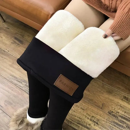 Women's Thick Warm Lamb Cashmere High Waist Leggings