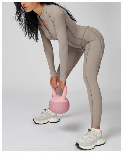 Long Sleeved Women's Gym Zipper Bodysuit/Tracksuit/Jumpsuit