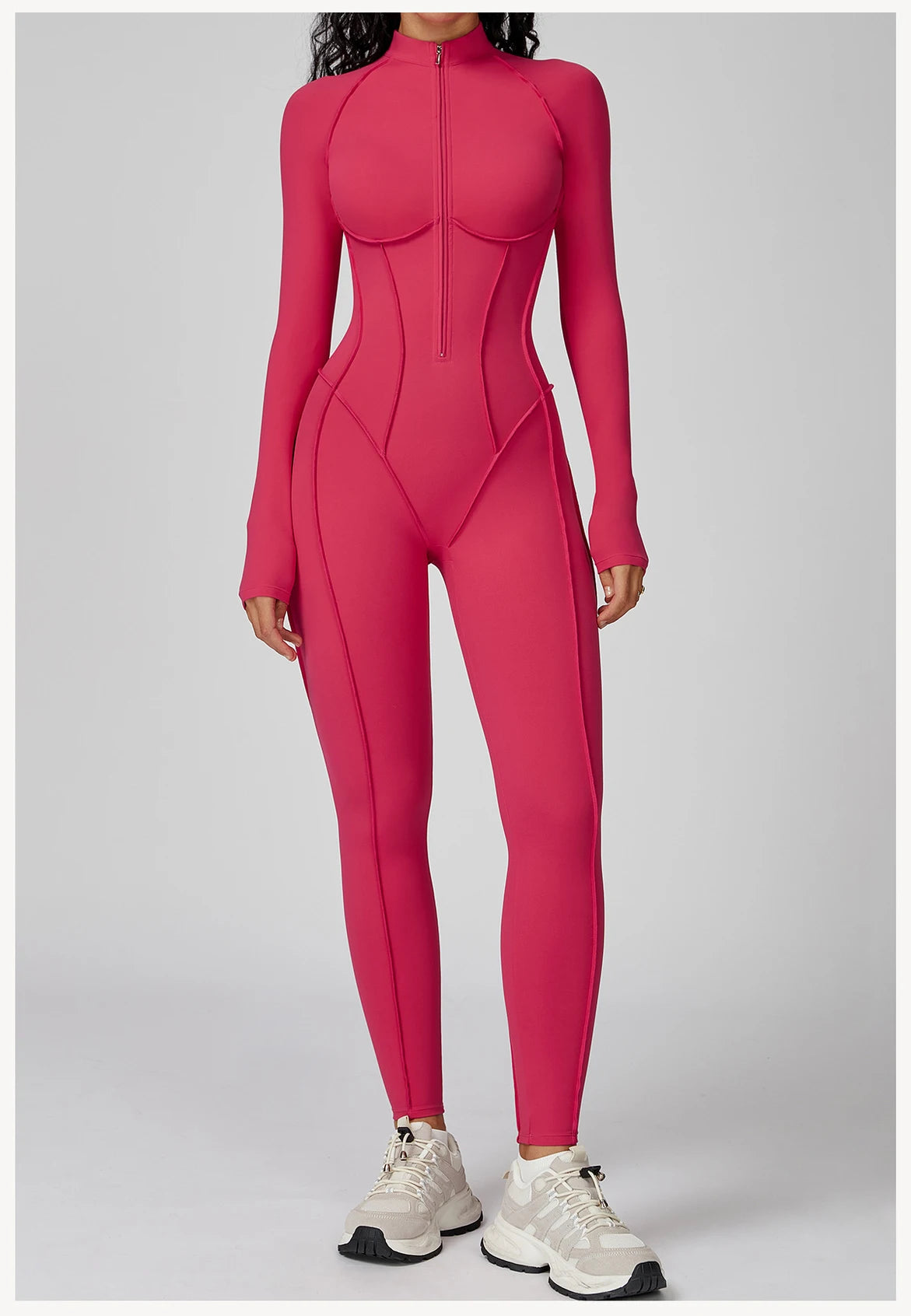 Long Sleeved Women's Gym Zipper Bodysuit/Tracksuit/Jumpsuit