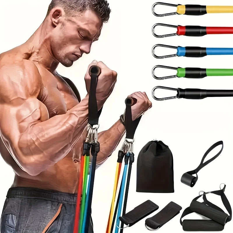 11pcs Full-Body Training System | Progressive Tension Design for Strength/Yoga/Pilates - Complete Accessory Bundle