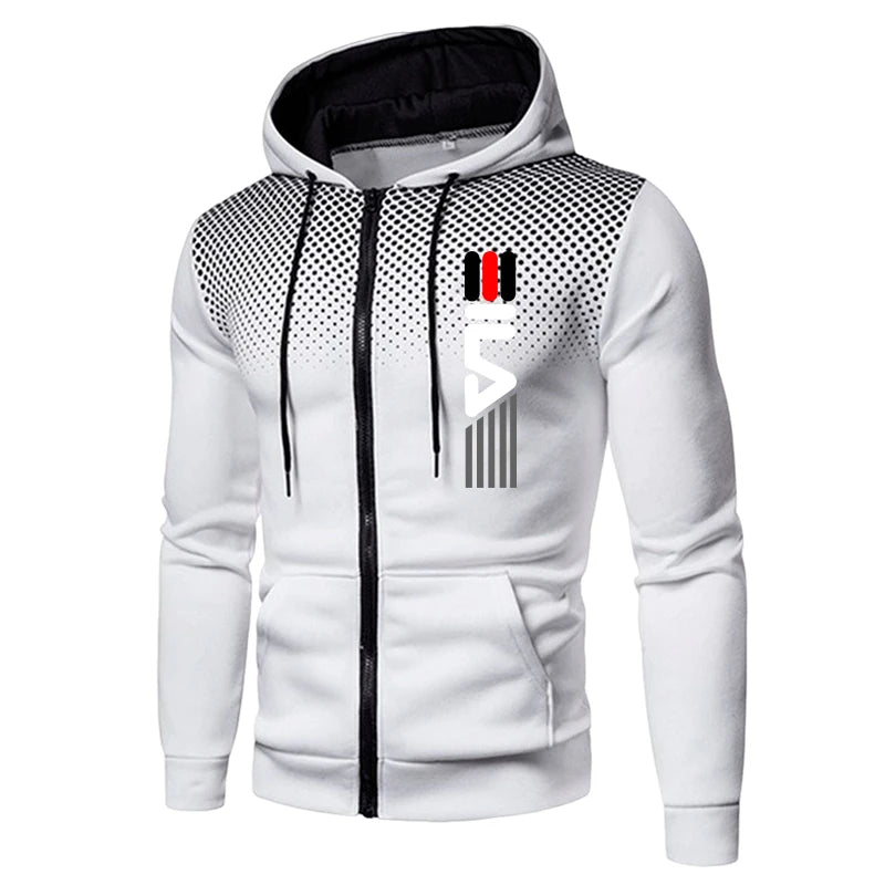 Men's Athletic Sportswear Tracksuit Set Zipper Hoodie with Joggers