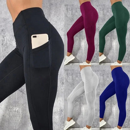 Women's High Waist Tights with Pocket Gym Workout Leggings