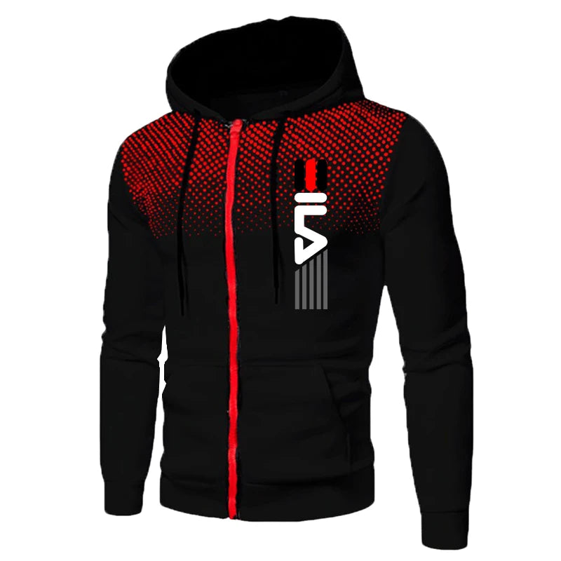 Men's Athletic Sportswear Tracksuit Set Zipper Hoodie with Joggers