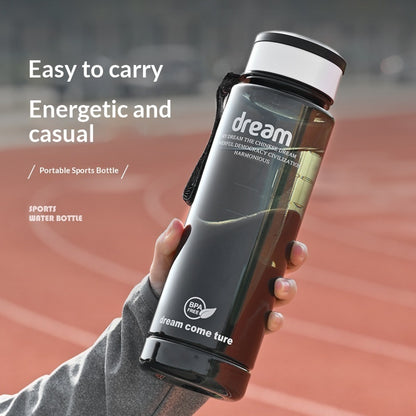 1L Large-Capacity Plastic Cup With Carrying Strap Portable Outdoor Sports Water Bottle