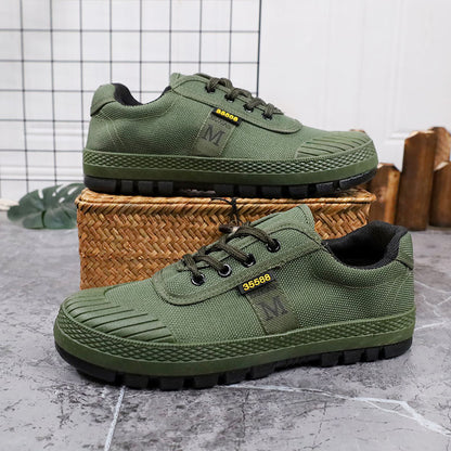 Men's Spring Breathable Outdoor Work Non-slip Wear-resistant Low-top Camouflage Training Shoes